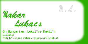 makar lukacs business card